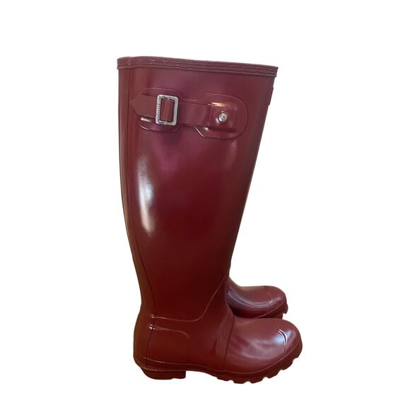 Hunter Women's Original Tall Gloss Rain Boot Size 5 Damson Violet Magenta - Picture 2 of 6